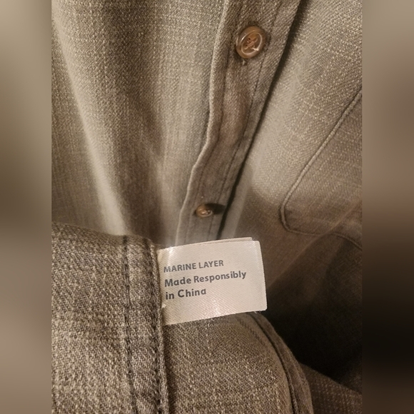 Marine Layer 100% Cotton Mens Button-down Shirt Sz XXL - Picture 7 of 8